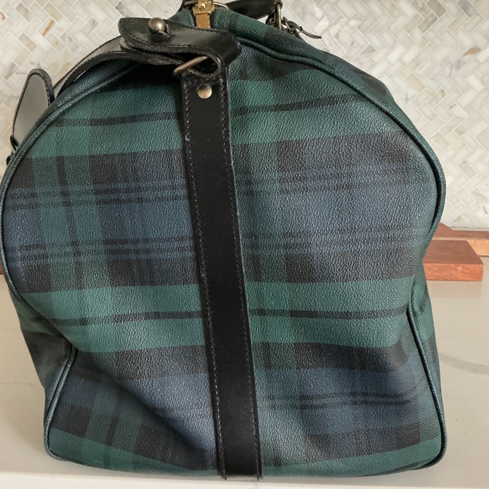 Polo by Ralph Lauren Blackwatch Black and Green Plaid Duffle Bag.  NWT. - Picture 4 of 7